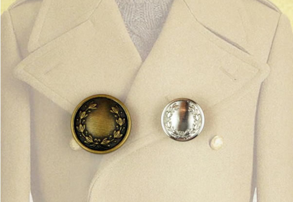 Make your coat a Crowning achievement with a Laurel Motif Button