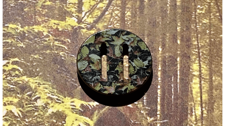 Leaf Camo-Printed Ribbonhole Button