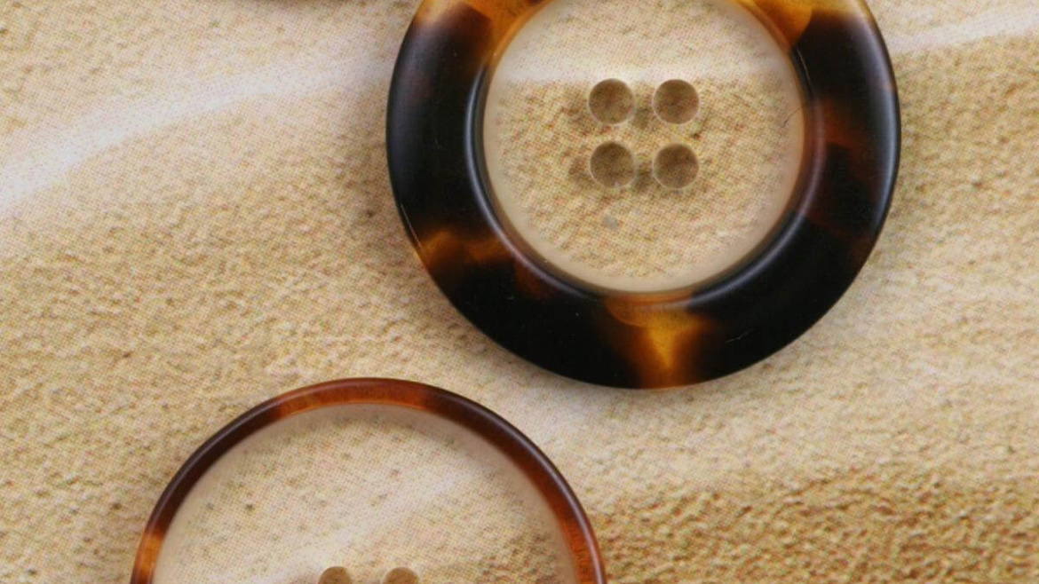 Lucite Buttons w/ Imitation Tortoise Rims